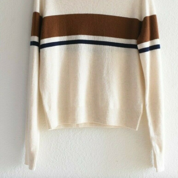 Reformation Crew Stripe Cashmere Sweater - Picture 3 of 8